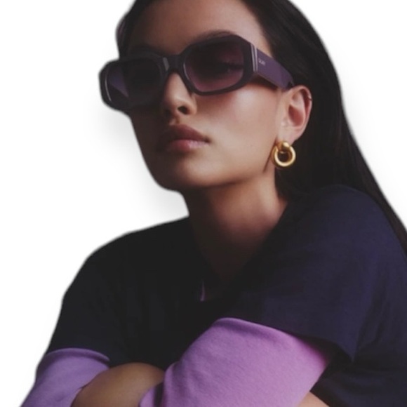 QUAY Hyped Up Sunglasses Amethyst Purple Frame Dark Amethyst Gradient Lens NWT - Picture 6 of 11